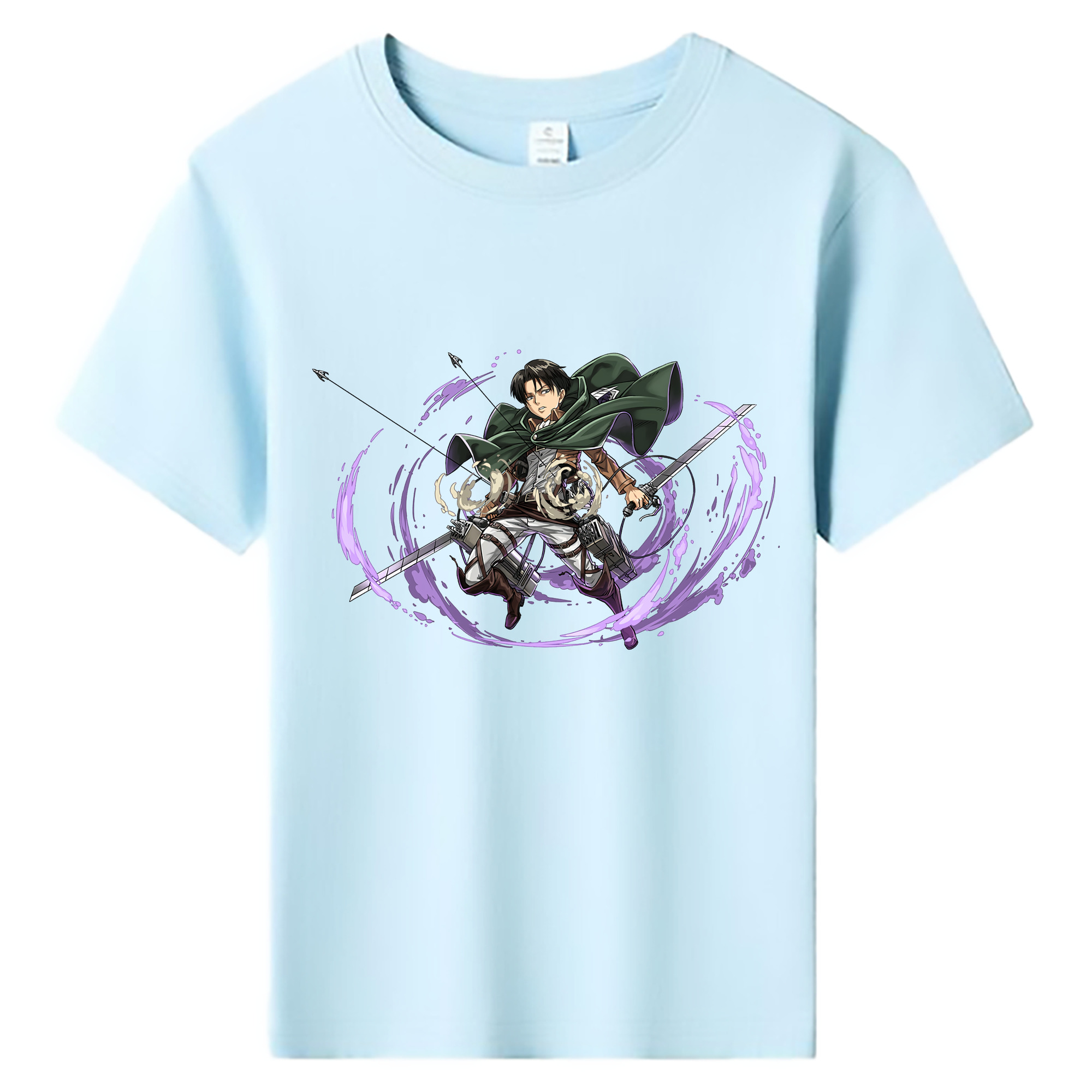 （画像用） 進撃の巨人 リヴァイ·アッカーマン Attack on Titan Levi Ackerman 綿100％キッズTシャツ（フロントプリント）